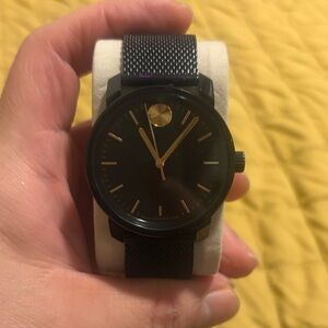 Movado Black and Gold Men's Watch